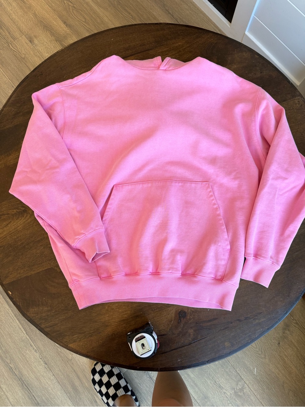 Skims boyfriend fleece hoodie in bubblegum (M)